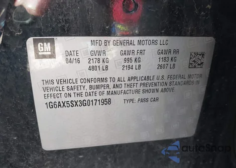 2016 Cadillac Cts Luxury Collection из США, поврежденный, VIN 1G6AX5SX3G0171958